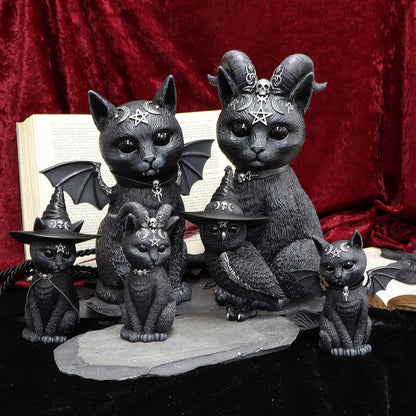 Nemesis Now B5149R0 Malpuss Winged Occult Cat Figurine, Polyresin, Black and Silver