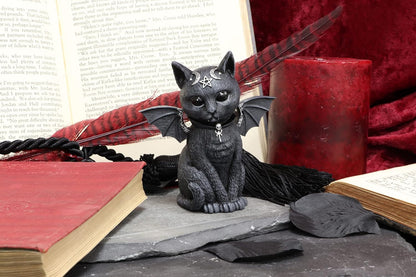 Nemesis Now B5149R0 Malpuss Winged Occult Cat Figurine, Polyresin, Black and Silver