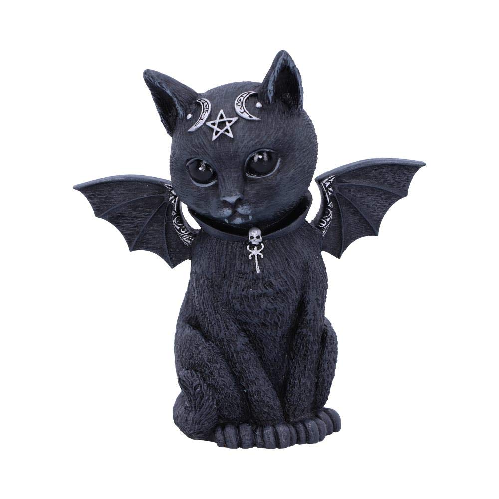 Nemesis Now B5149R0 Malpuss Winged Occult Cat Figurine, Polyresin, Black and Silver
