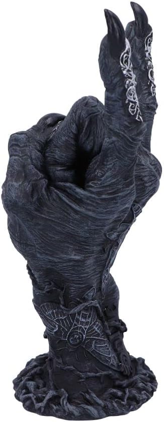 Nemesis Now B5159R0 Baphomet's Horns Horror Hand Figurine, polyresin, Black and Silver