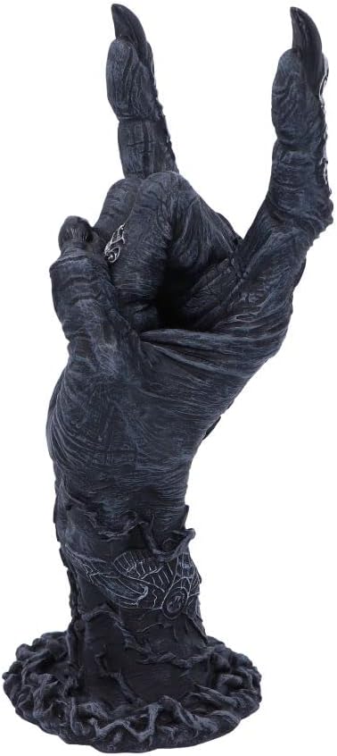 Nemesis Now B5159R0 Baphomet's Horns Horror Hand Figurine, polyresin, Black and Silver