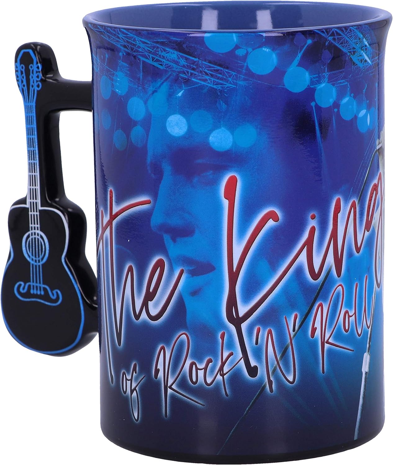 Nemesis Now Elvis The King of Rock and Roll Blue Mug, 16oz