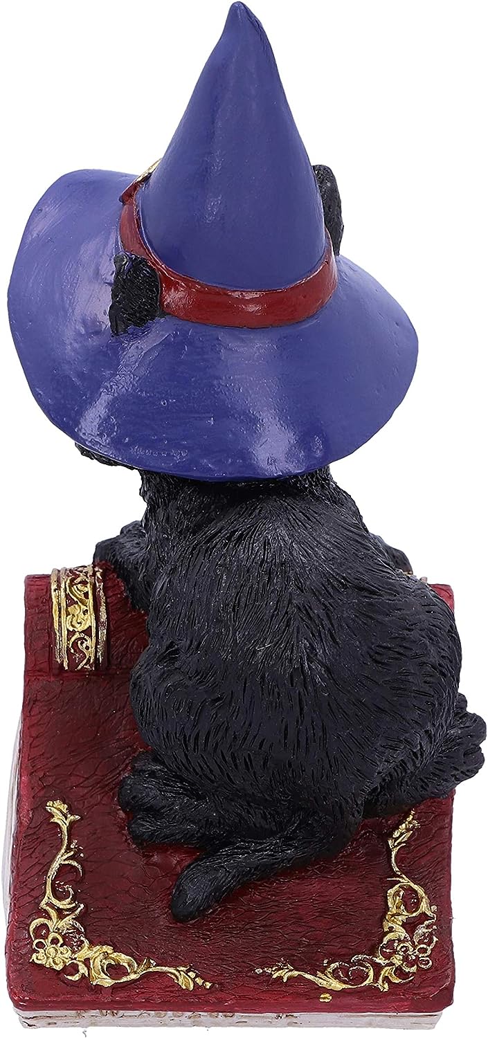 Nemesis Now Hocus Small Witches Familiar Black Cat and Spellbook Figurine, Red, 12.7cm U5231S0