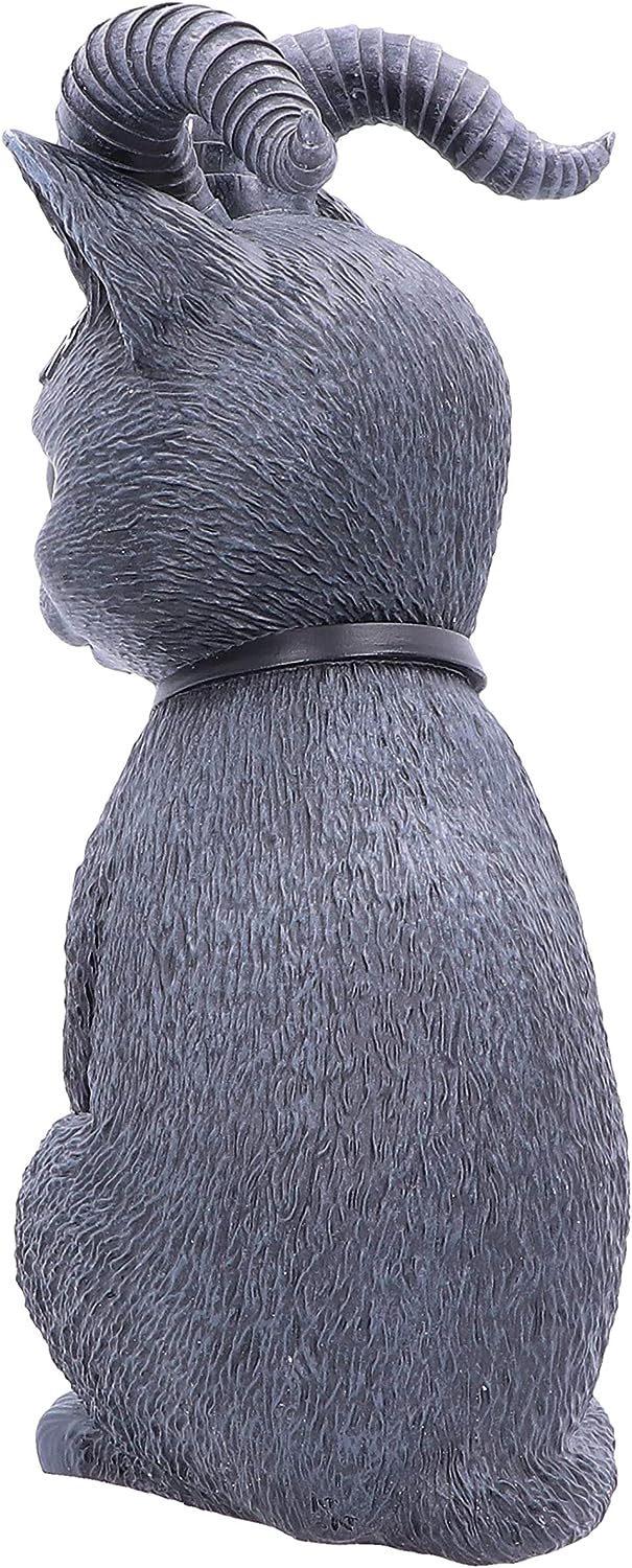 Nemesis Now Large Pawzuph Horned Occult Cat Figurine, Black, 26.5cm