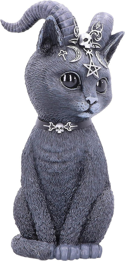 Nemesis Now Large Pawzuph Horned Occult Cat Figurine, Black, 26.5cm