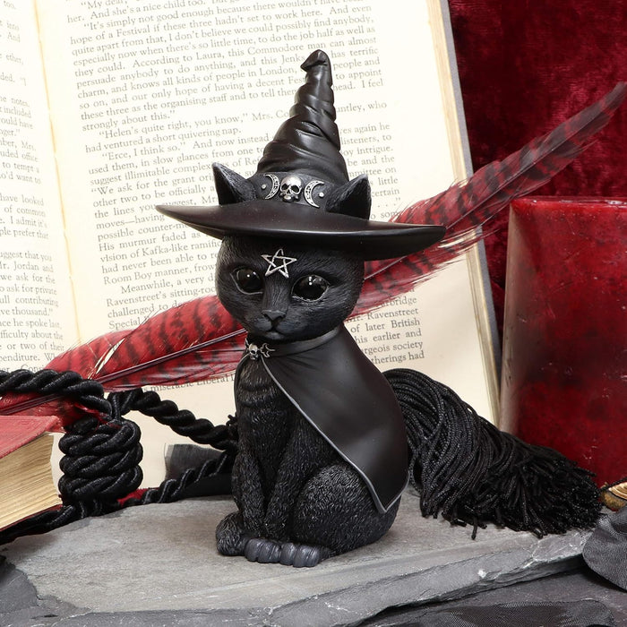 Nemesis Now Purrah Witches Hat Occult Cat Figurine, Black