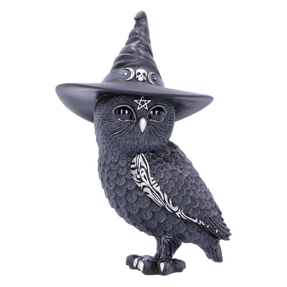 Nemesis Now Cult Cuties Owlocen beeldje 13,5 cm, hars, zwart, klein uilbeeldje, eng schattig betoverend uilbeeldje, heksenuil beeldje, gegoten in de fijnste hars, vakkundig handgeschilderd
