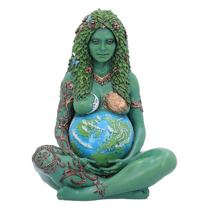 Nemesis Now Small Ethereal Mother Earth Gaia Art Statue Painted Figurine, Green, 17.5cm