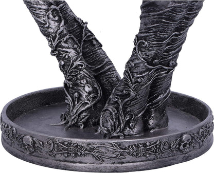 Nemesis Now Gothic Mummified Love Heart Hands Jewellery Dish Holder, Silver, 22cm