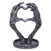 Nemesis Now Gothic Mummified Love Heart Hands Jewellery Dish Holder, Silver, 22cm