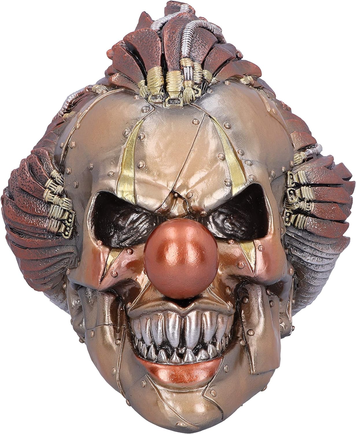 Nemesis Now Mechanical Laughter Horror Steampunk Clown Skull Ornament, Bronze, 18cm, Polyresin