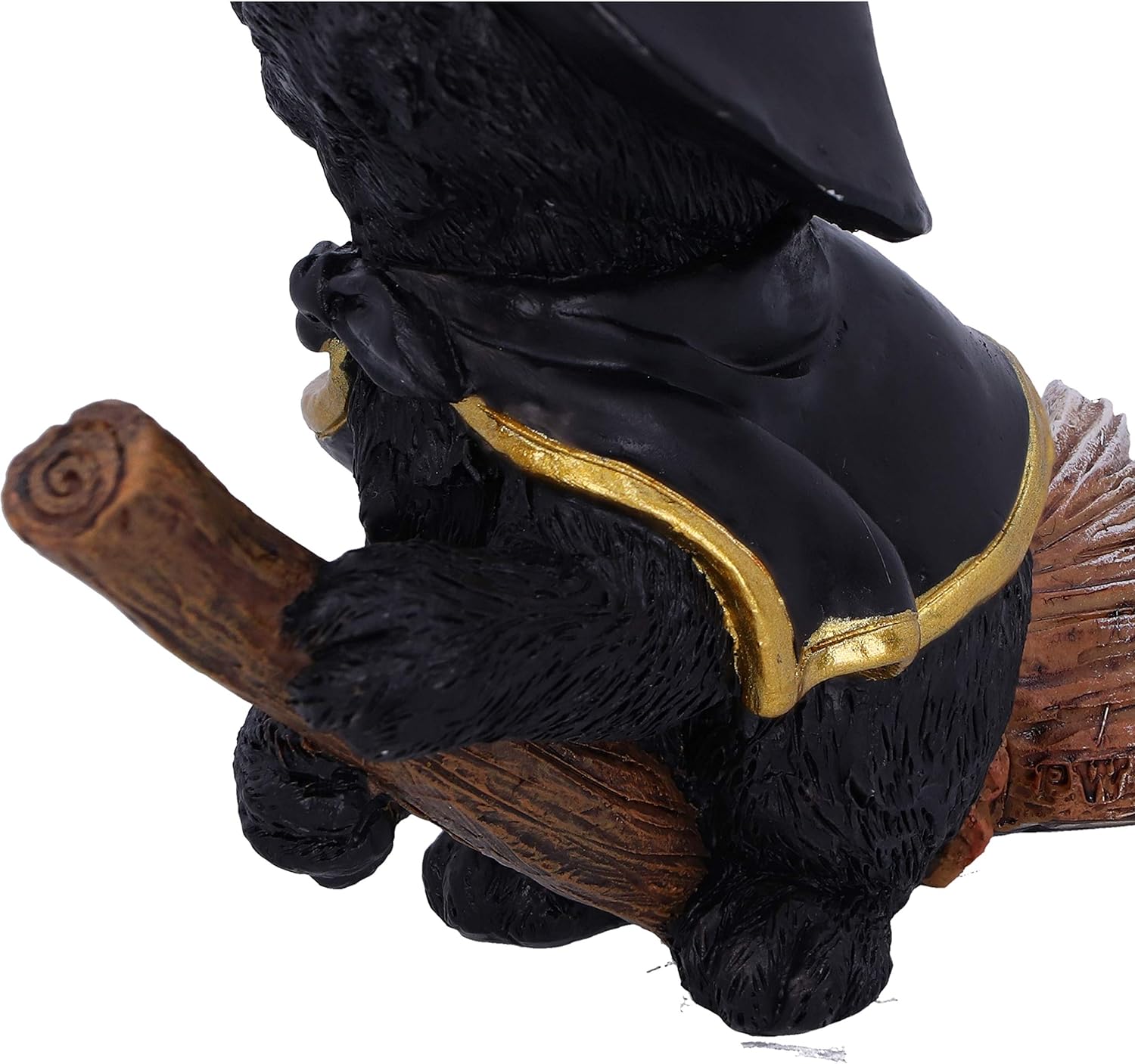 Nemesis Now Tabitha Small Witches Familiar Black Cat and Broomstick Figurine, 11cm