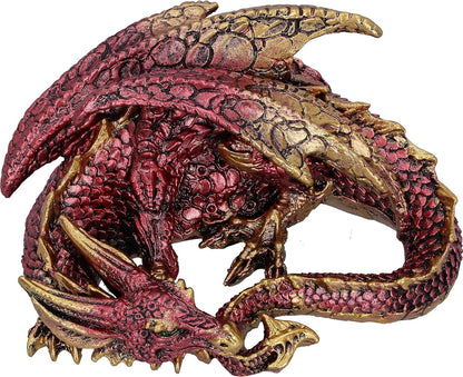 Nemesis Now Aaden Red and Golden Resting Dragon Figurine, 10.2cm, U5289S0