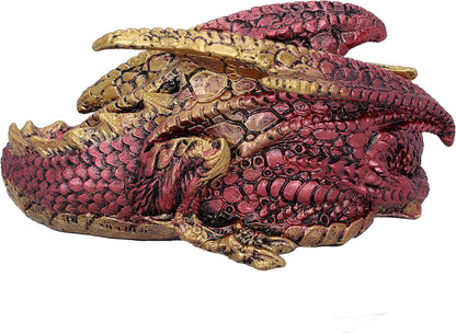 Nemesis Now Aaden Red and Golden Resting Dragon Figurine, 10.2cm, U5289S0