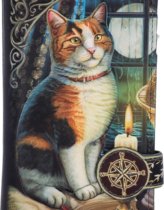 Nemesis Now Lisa Parker Adventure Awaits Calico Cat Ship Embossed Purse, Black