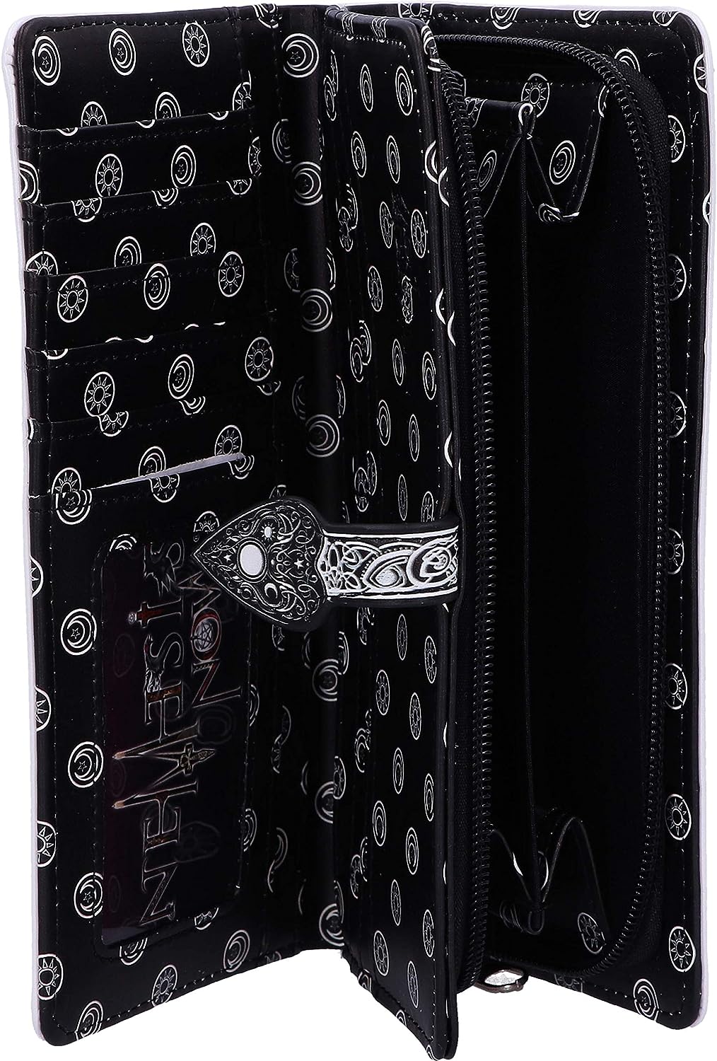 Nemesis Now White Spirit Board Embossed Ouija Purse, 18.5cm, White, PU Leather