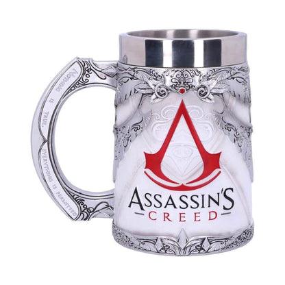 Nemesis Now B5296S0 Officially Licensed Assassins Creed White Game Tankard, Resin w. Stainless Steel, 300 milliliters, Multicolour