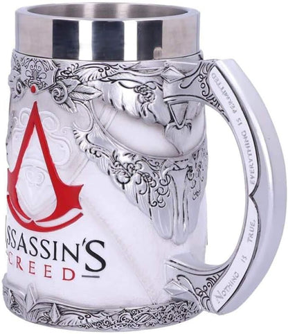 Nemesis Now B5296S0 Officially Licensed Assassins Creed White Game Tankard, Resin w. Stainless Steel, 300 milliliters, Multicolour