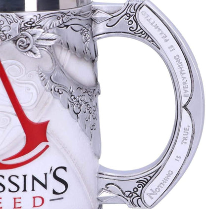 Nemesis Now B5296S0 Officially Licensed Assassins Creed White Game Tankard, Resin w. Stainless Steel, 300 milliliters, Multicolour