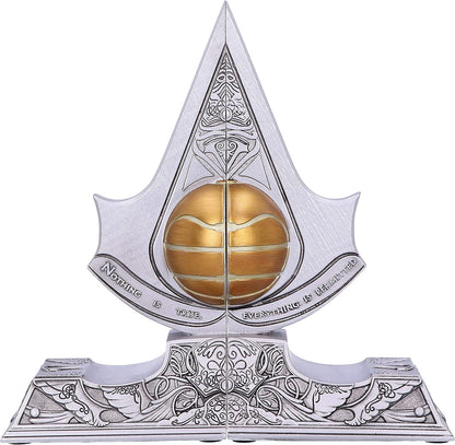 Nemesis Now Officially Licensed Assassin's Creed Apple of Eden Resin Bookends, Silver, 18.5cm