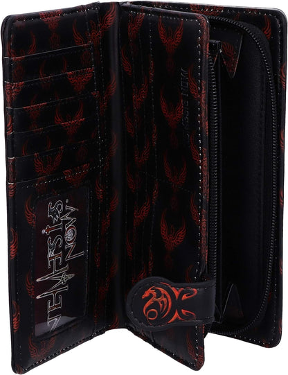 Nemesis Now Anne Stokes Phoenix Rising Mythical Bird Embossed Purse, Black, 18.5cm, Polyurethane