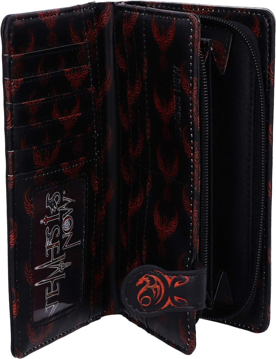 Nemesis Now Anne Stokes Phoenix Rising Mythical Bird Embossed Purse, Black, 18.5cm, Polyurethane