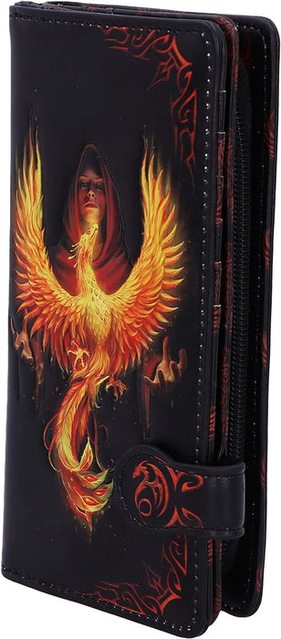 Nemesis Now Anne Stokes Phoenix Rising Mythical Bird Embossed Purse, Black, 18.5cm, Polyurethane