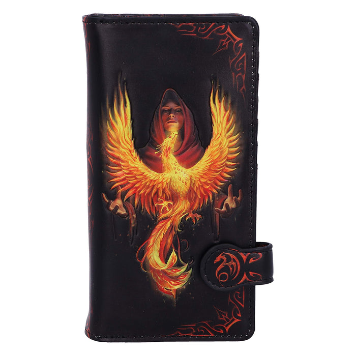 Nemesis Now Anne Stokes Phoenix Rising Mythical Bird Embossed Purse, Black, 18.5cm, Polyurethane