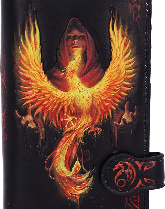 Nemesis Now Anne Stokes Phoenix Rising Mythical Bird Embossed Purse, Black, 18.5cm, Polyurethane