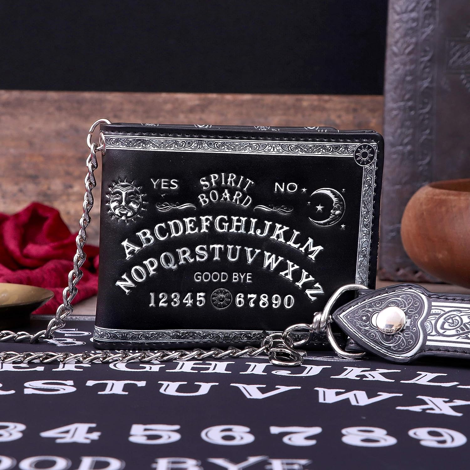 Nemesis Now Spirit Board Embossed Purse Ouija Wallet Black 18.5cm