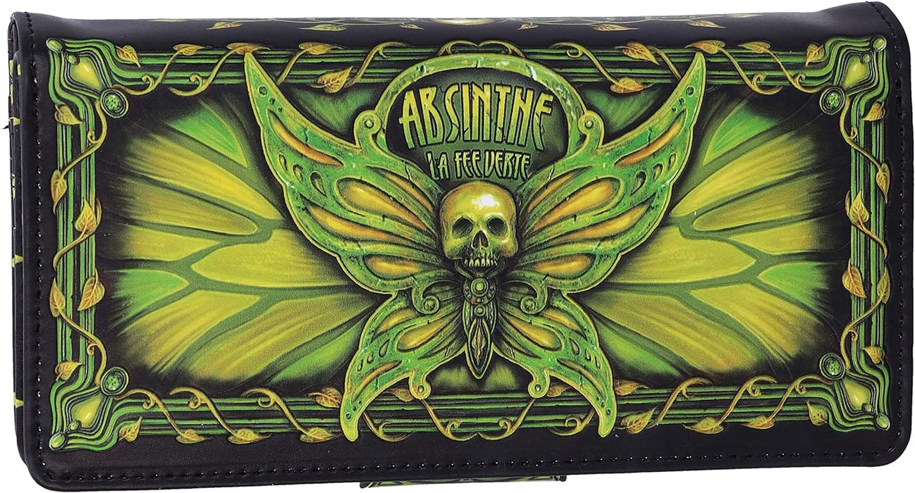 Nemesis Now Absinthe La Fee Verte Green Fairy Embossed Purse, Polyurethane, 18.5cm