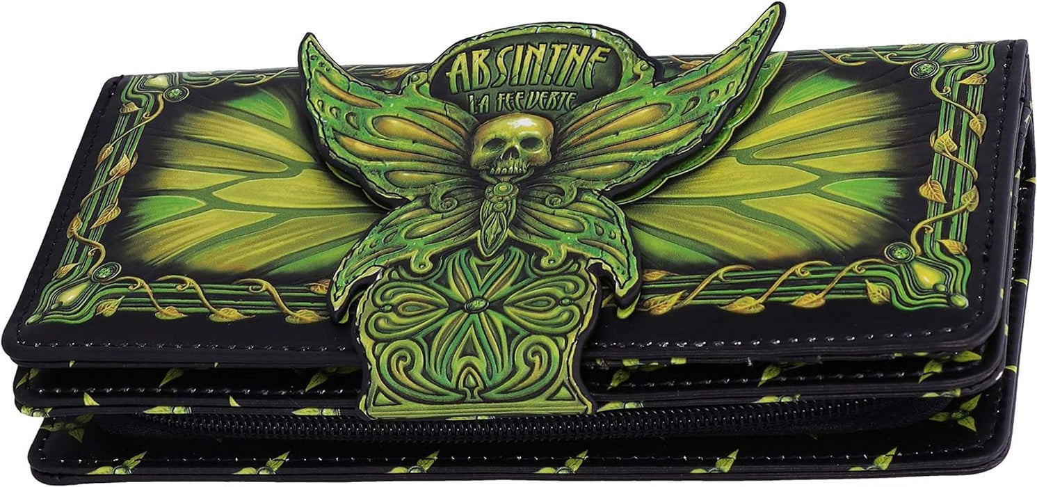Nemesis Now Absinthe La Fee Verte Green Fairy Embossed Purse, Polyurethane, 18.5cm