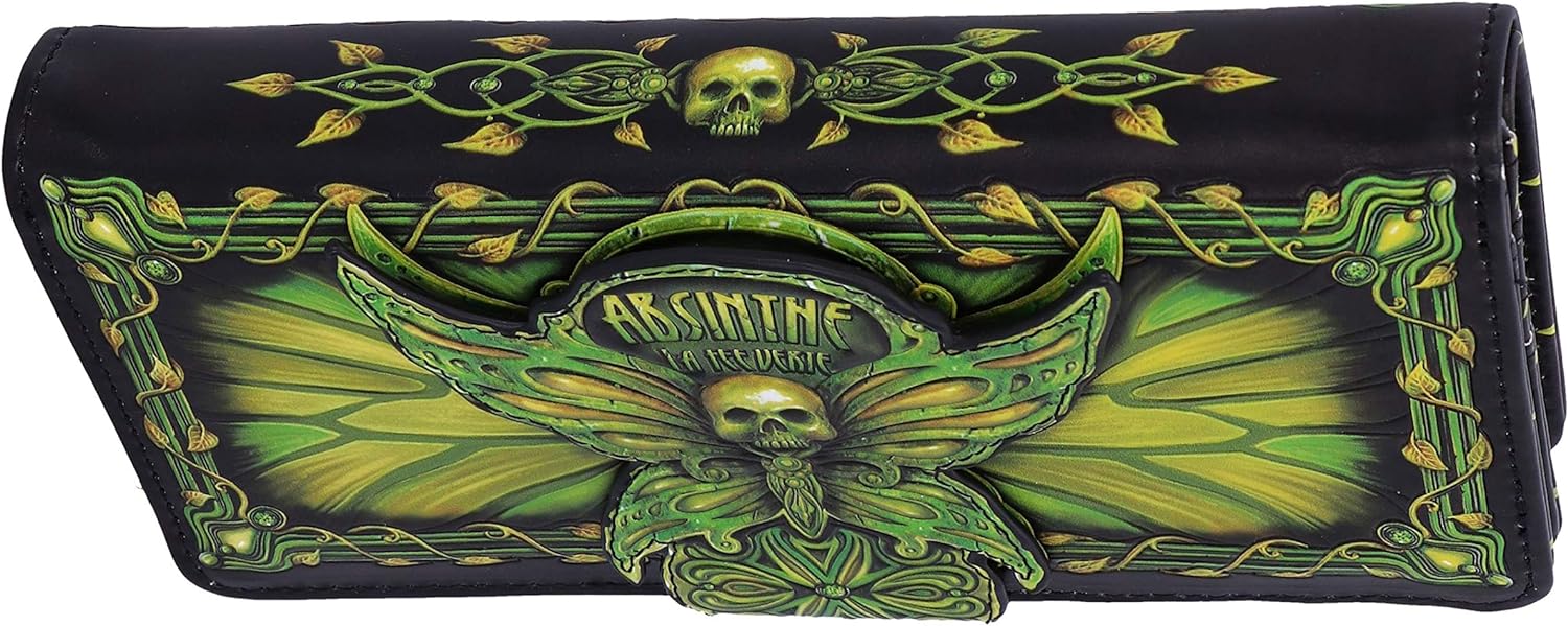 Nemesis Now Absinthe La Fee Verte Green Fairy Embossed Purse, Polyurethane, 18.5cm