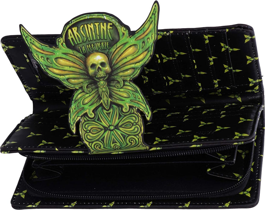 Nemesis Now Absinthe La Fee Verte Green Fairy Embossed Purse, Polyurethane, 18.5cm