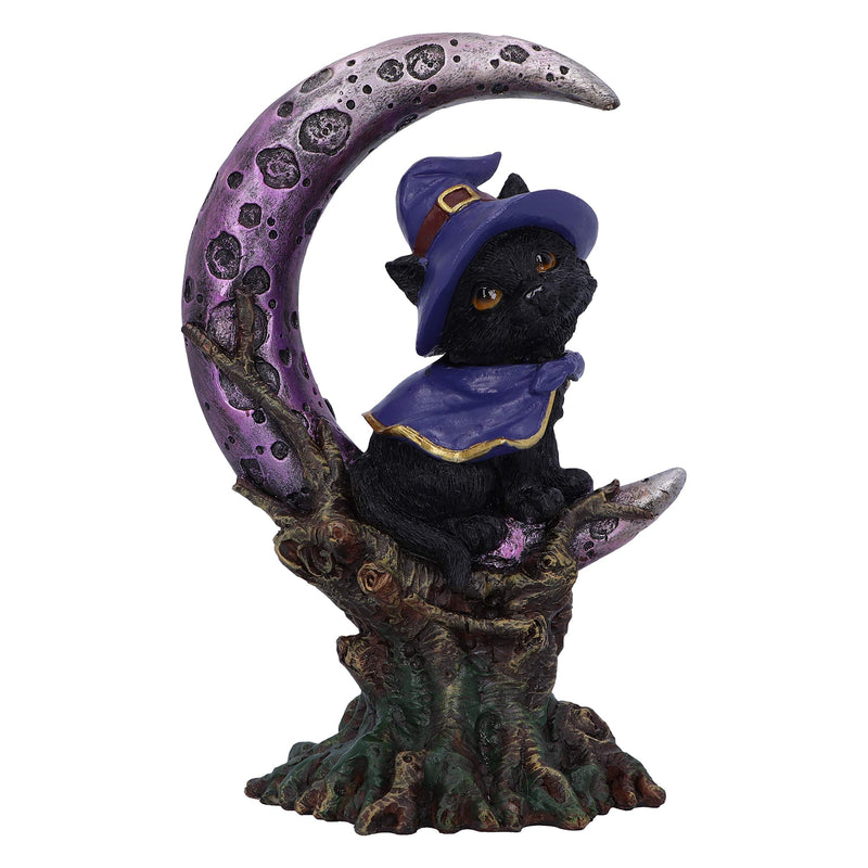 Nemesis Now Grimalkin Witches Familiar Black Cat and Crescent Moon Figurine, 18.5cm U5436T1