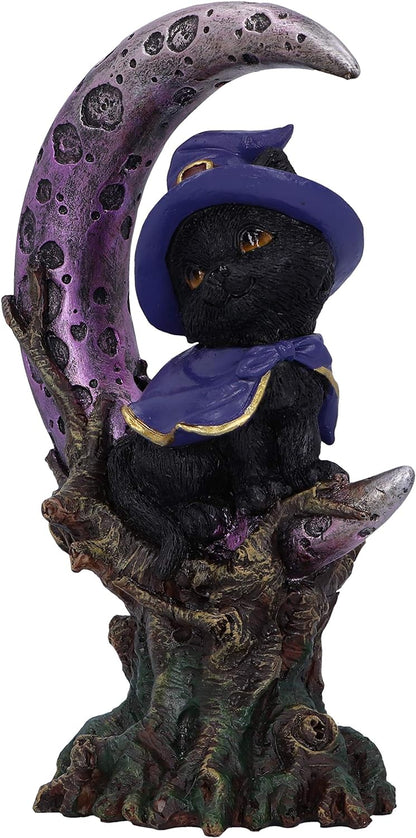 Nemesis Now Grimalkin Witches Familiar Black Cat and Crescent Moon Figurine, 18.5cm U5436T1