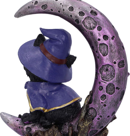 Nemesis Now Grimalkin Witches Familiar Black Cat and Crescent Moon Figurine, 18.5cm U5436T1