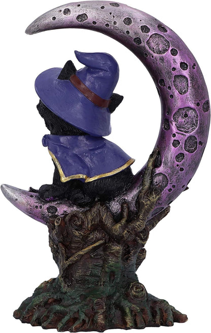 Nemesis Now Grimalkin Witches Familiar Black Cat and Crescent Moon Figurine, 18.5cm U5436T1