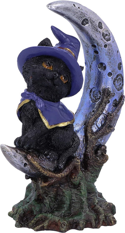 Nemesis Now Sooky Witches Familiar Black Cat and Crescent Moon Figurine 11.5cm, Resin, Witches Familiar Cat Figurine, Sooky Figurine, Witchy Gift, Cast in the Finest Resin, Lovingly Hand-Painted