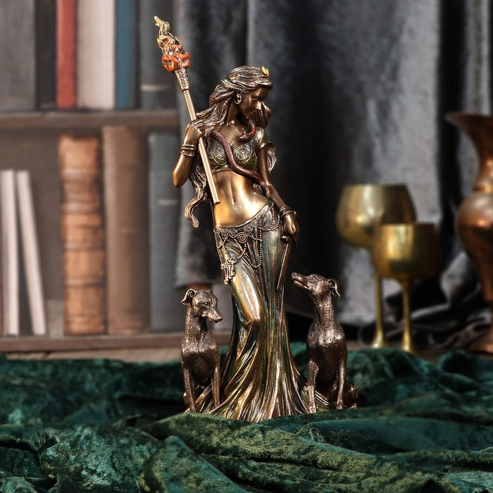 Nemesis Now Figura mitológica de Diosa de la Luna de Hecate de Bronce, 34 cm, marrón, 34cm, Metal