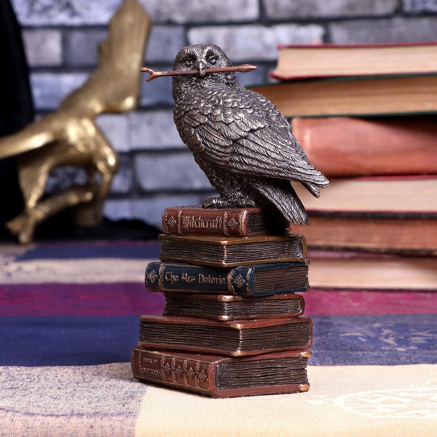 Nemesis Now Bronze Spellcraft Witches Familiar Owl on Book Figurine, 14cm