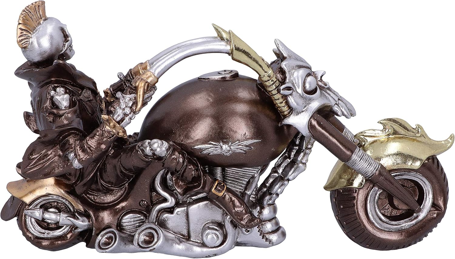 Nemesis Now Wheels of Steel 29cm Steampunk Motorcycle Skeleton Figurine.