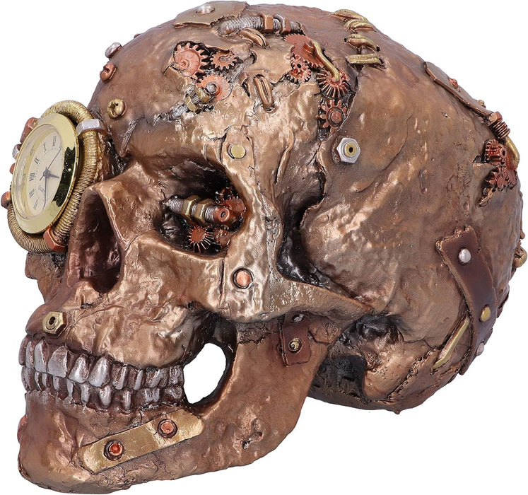 Nemesis Now Scrapped Skull Steampunk Skeleton Figurine, Bronze, 19cm