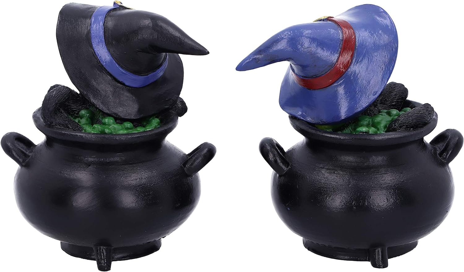 Nemesis Now Hubble and Bubble Witches Familiar Black Cat and Cauldron Figurines, 8cm