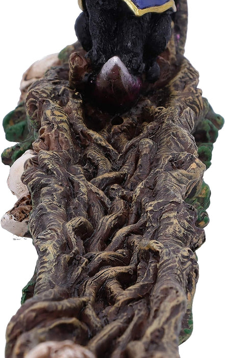 Grimalkin Witches Familiar Black Cat And Crescent Moon Incense Burner