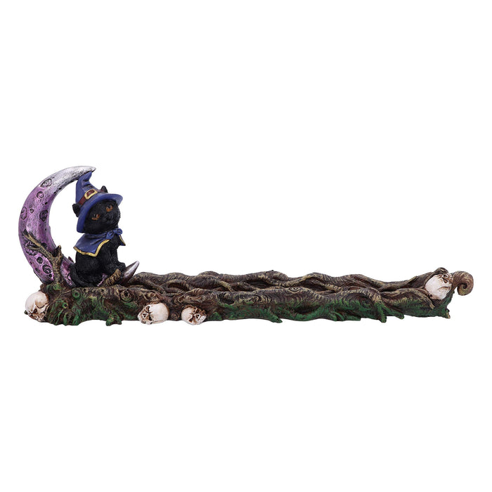 Grimalkin Witches Familiar Black Cat And Crescent Moon Incense Burner