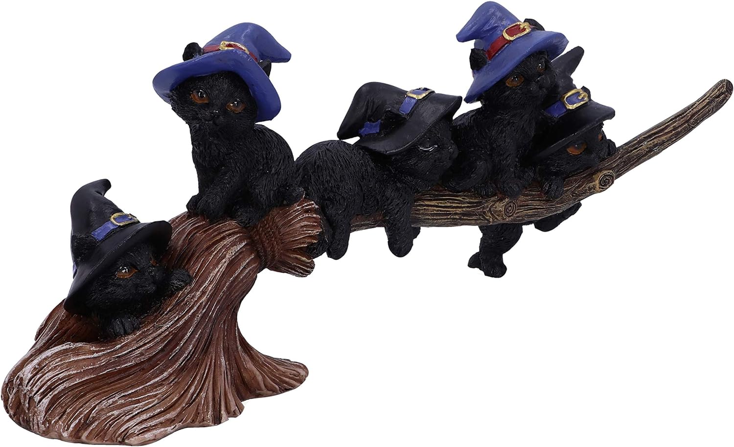Nemesis Now Purrfect Broomstick Witches Familiar Black Cats and Broomstick Figurine,27.5cm