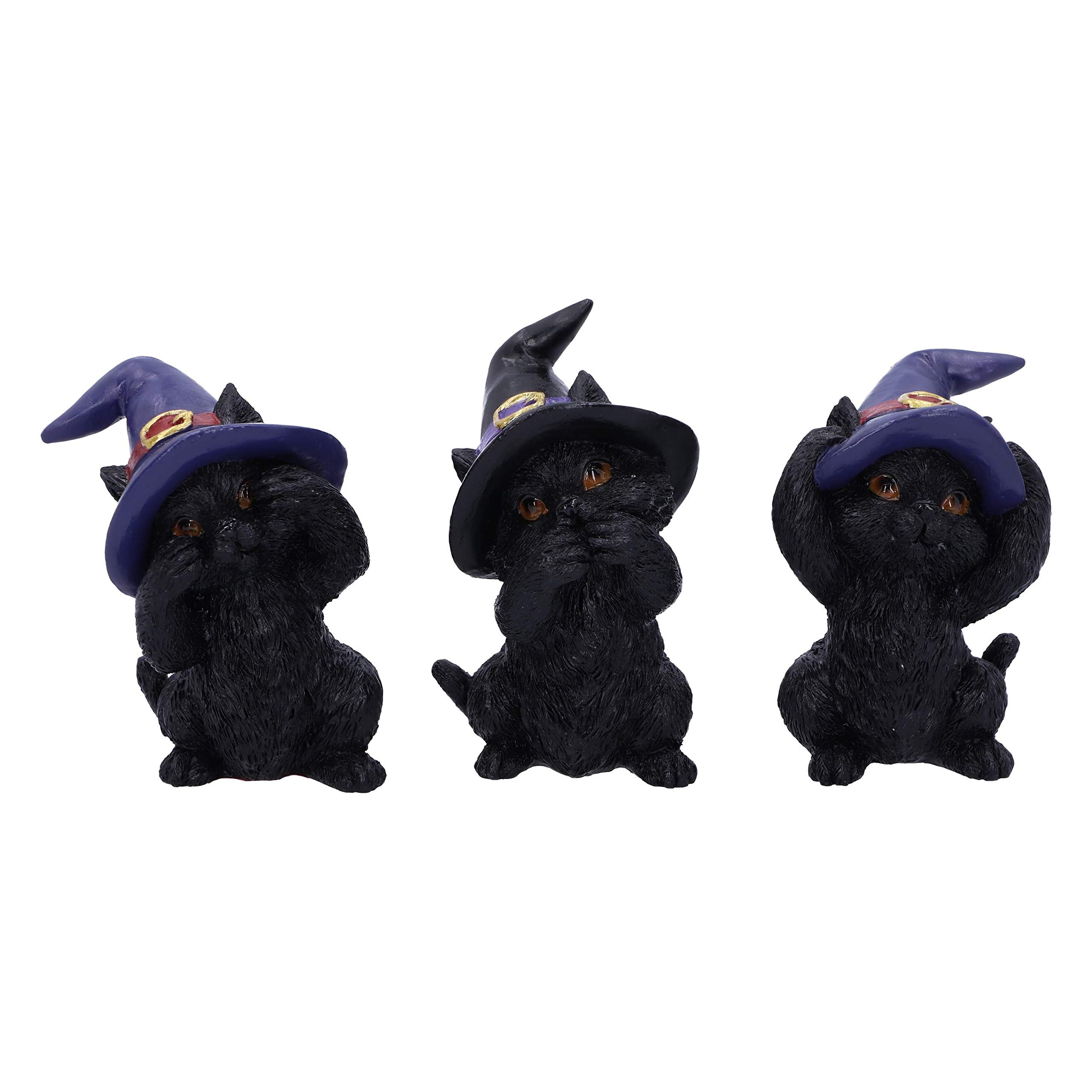 Nemesis Now Three Wise Familiars See No Hear No Speak No Evil Black Cats Figurine