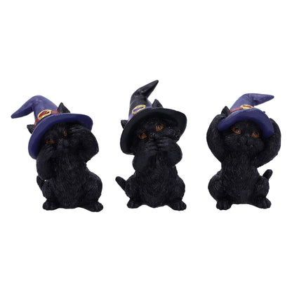 Nemesis Now Three Wise Familiars See No Hear No Speak No Evil Black Cats Figurine
