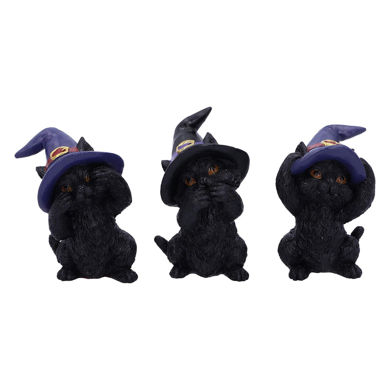 Nemesis Now Three Wise Familiars See No Hear No Speak No Evil Black Cats Figurine